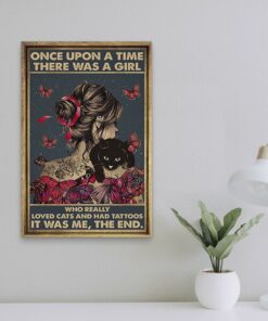 There Was A Girl Who Really Loved Cats And Had Tattoos Canvas Poster 3