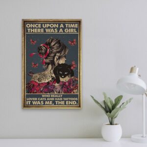 There Was A Girl Who Really Loved Cats And Had Tattoos Canvas Poster 3