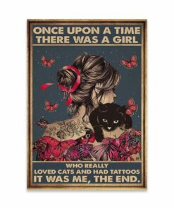 There Was A Girl Who Really Loved Cats And Had Tattoos Canvas Poster 4