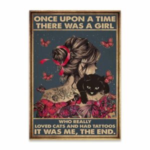 There Was A Girl Who Really Loved Cats And Had Tattoos Canvas Poster 4