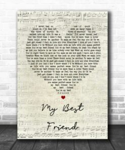Tim McGraw My Best Friend Script Heart Song Lyric Quote Poster Canvas 1