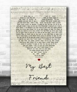 Tim McGraw My Best Friend Script Heart Song Lyric Quote Poster Canvas 2