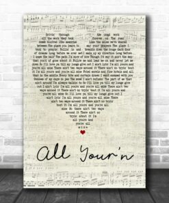 Tyler Childers All Yourn Script Heart Song Lyric Quote Poster Canvas 1