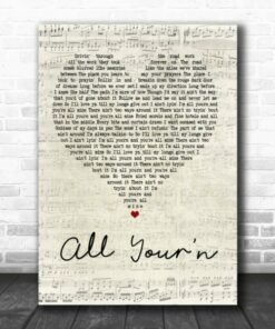 Tyler Childers All Yourn Script Heart Song Lyric Quote Poster Canvas 2