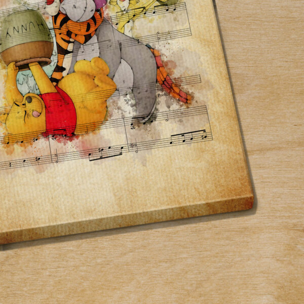 Winnie the Pooh and Friends Sheet Music Poster Canvas