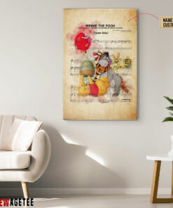 Winnie the Pooh and Friends Sheet Music Poster Canvas 3 Winnie the Pooh and Friends Sheet Music Poster Canvas 4