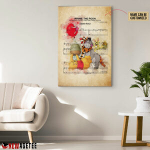 Winnie the Pooh and Friends Sheet Music Poster Canvas 4