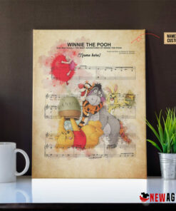Winnie the Pooh and Friends Sheet Music Poster Canvas 4 Winnie the Pooh and Friends Sheet Music Poster Canvas 5
