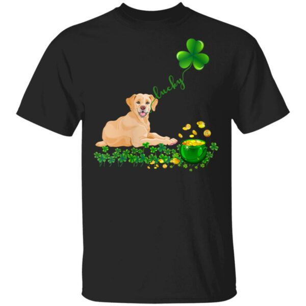 Womens Lucky Saint Yellow Labrador Dog Shamrock St Patricks Day T-Shirt, Hoodie, Long Sleeve