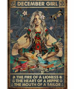 Yoga December Girl The Fire Of A Lioness The Heart Of Hippie Poster Poster Canvas 1