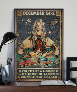 Yoga December Girl The Fire Of A Lioness The Heart Of Hippie Poster Poster Canvas 3