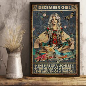 Yoga December Girl The Fire Of A Lioness The Heart Of Hippie Poster Poster Canvas 4