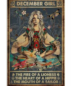 Yoga December Girl The Fire Of A Lioness The Heart Of Hippie Poster Poster Canvas 5