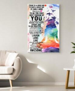 Yoga Girl Meditation Girl Today is a Good Day Motivational Watercolor Art Poster Canvas 2