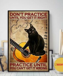 black cat guitar practice until you can't get it wrong poster 2