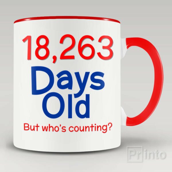 18,263 days old (50yo) mug