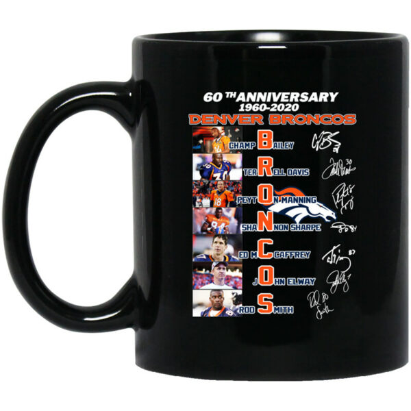 60th Anniversary Denver Broncos 1960 2020 Mug Shirt Sweatshirt Long Sleeve Hoodie Tank Mug