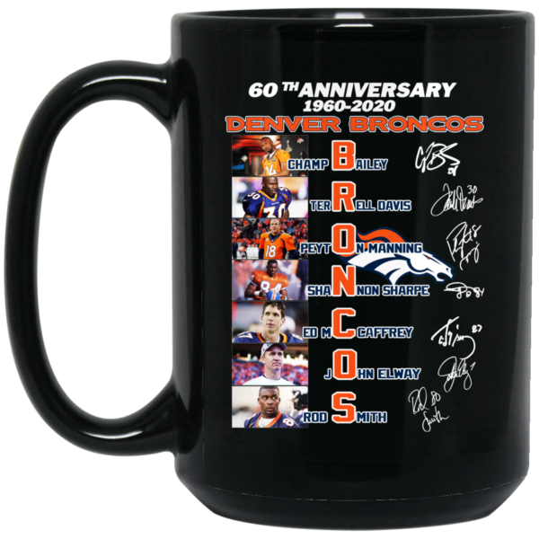 60th Anniversary Denver Broncos 1960 2020 Mug Shirt Sweatshirt Long Sleeve Hoodie Tank Mug