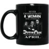 A Woman Who Listens To Depeche Mode And Was Born In April Mug Shirt Sweatshirt Long Sleeve Hoodie Tank Mug