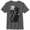 Boy’s Lost Gods Halloween Full Moon Cat Heart T-Shirt