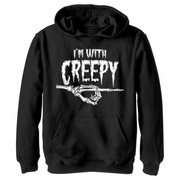 Boy’s Lost Gods Halloween I’m With Creepy Pull Over Hoodie