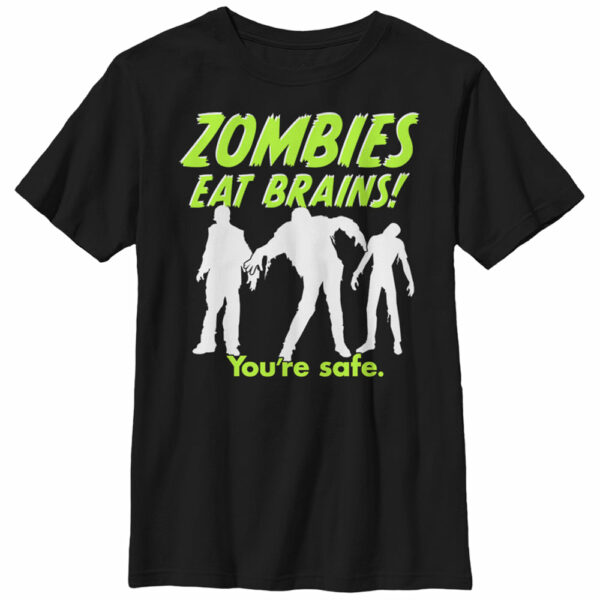 Boy’s Lost Gods Halloween Zombies Eat Brains Silhouette T-Shirt