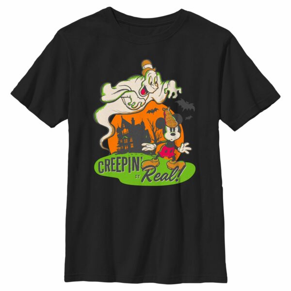 Boy’s Mickey & Friends Halloween Retro Mickey Mouse Creepin’ it Real T-Shirt