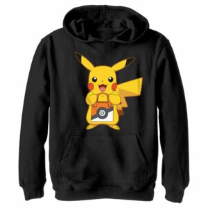 Boy’s Pokemon Halloween Trick or Treat Pikachu Pull Over Hoodie