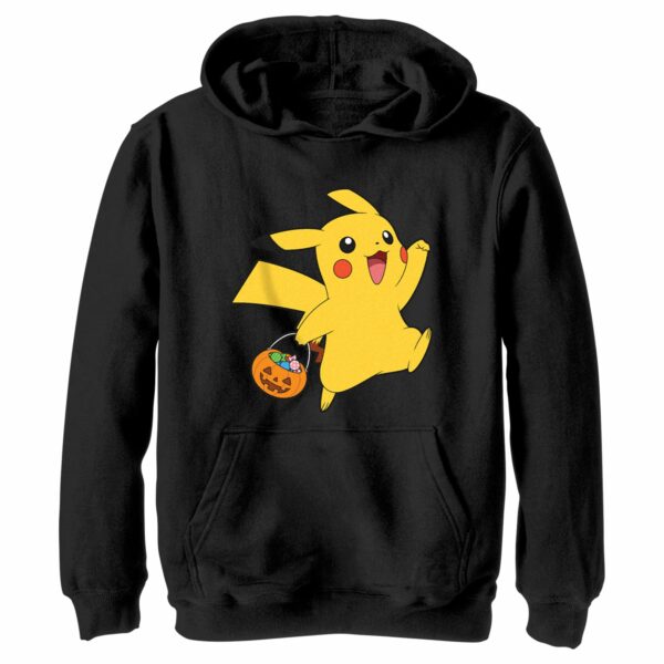 Boy’s Pokemon Halloween Trick-or-Treating Pikachu Pull Over Hoodie