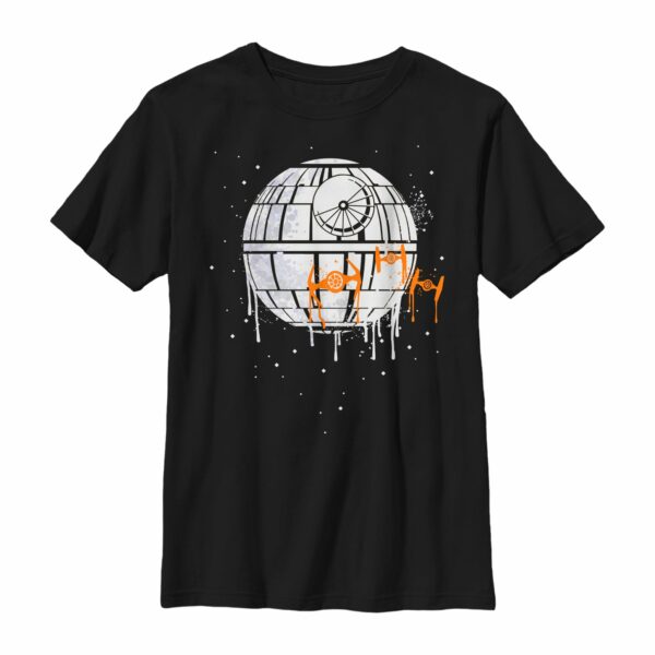 Boy’s Star Wars Halloween Death Star Drip T-Shirt