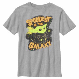 Boy’s Star Wars The Mandalorian Halloween Grogu Spookiest in Galaxy T-Shirt