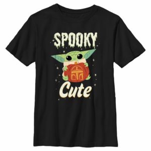 Boy’s Star Wars The Mandalorian Halloween Grogu Spooky Cute Pumpkin T-Shirt