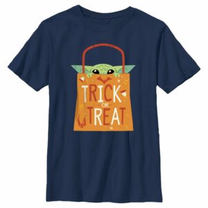 Boy’s Star Wars The Mandalorian Halloween Grogu Trick or Treat Bag T-Shirt