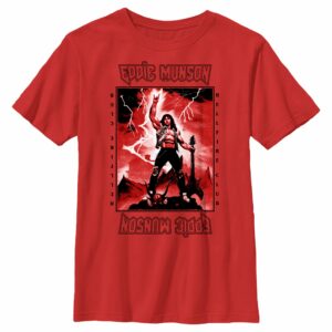 Boy’s Stranger Things White Hellfire Club Rockstar Eddie Munson T-Shirt