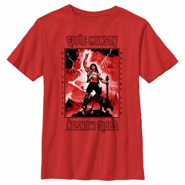 Boy’s Stranger Things White Hellfire Club Rockstar Eddie Munson T-Shirt