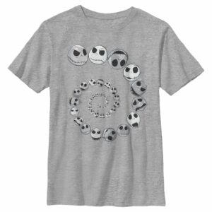 Boy’s The Nightmare Before Christmas Spiral Facial Expressions and Moods Of Jack T-Shirt