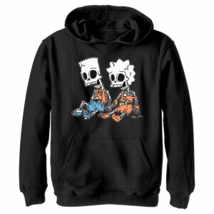 Boy’s The Simpsons Skeleton Bart and Lisa Pull Over Hoodie