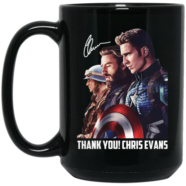 Captain America Thank You Chris Evans Signature Mug Shirt Sweatshirt Long Sleeve Hoodie Tank Mug