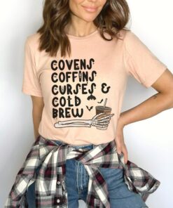 Covens Coffins Curses And Cold Brew Vintage Halloween Shirt 1 Covens Coffins Curses And Cold Brew Vintage Halloween Shirt 2