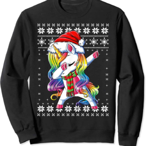 Dabbing Unicorn Santa Christmas Sweatshirt