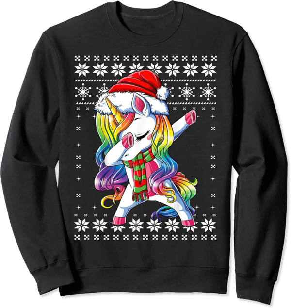 Dabbing Unicorn Santa Christmas Sweatshirt