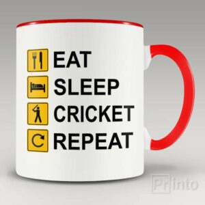 Eat Sleep Cricket Repeat mug