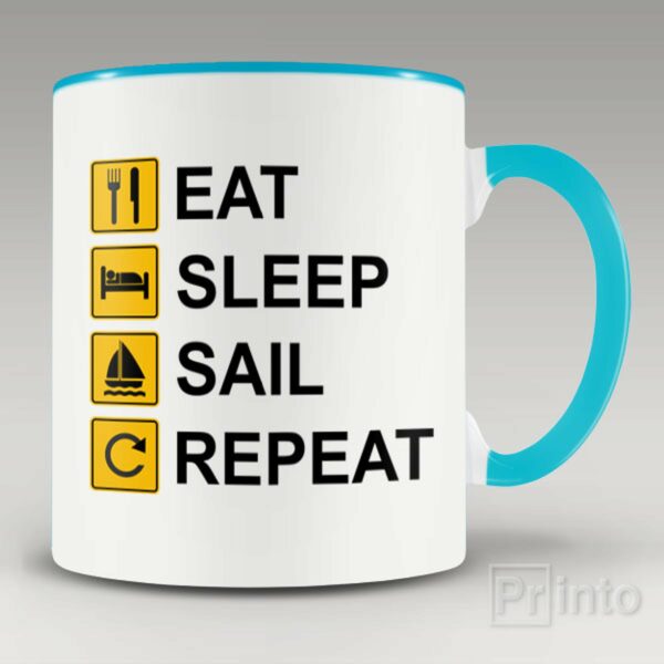 Eat Sleep Sail Repeat mug