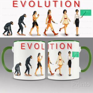 Evolution of female teacher mug