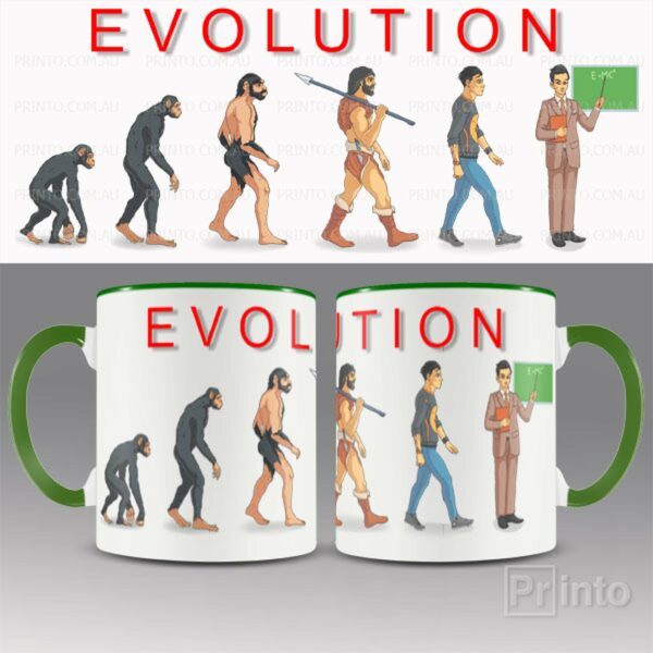 Evolution of male teacher mug