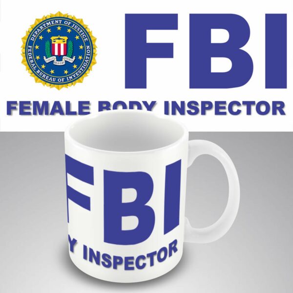 Female body inspector mug