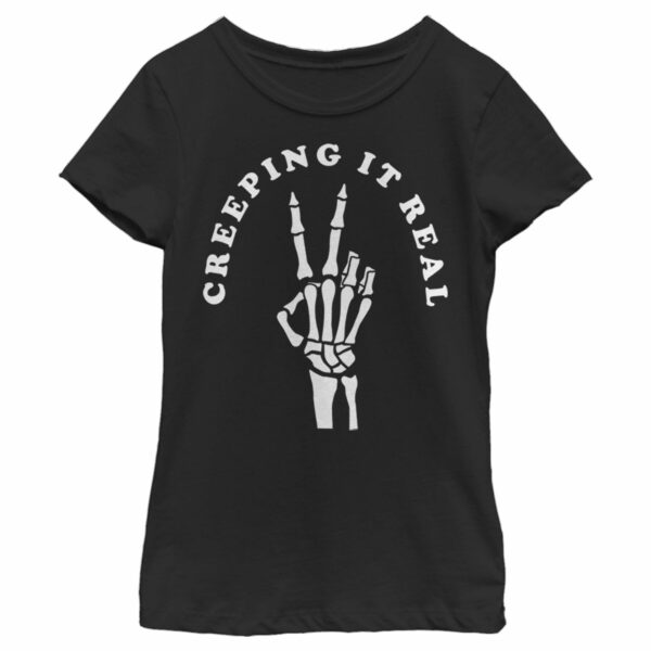 Girl’s CHIN UP Halloween Creepin’ Real Skeleton T-Shirt