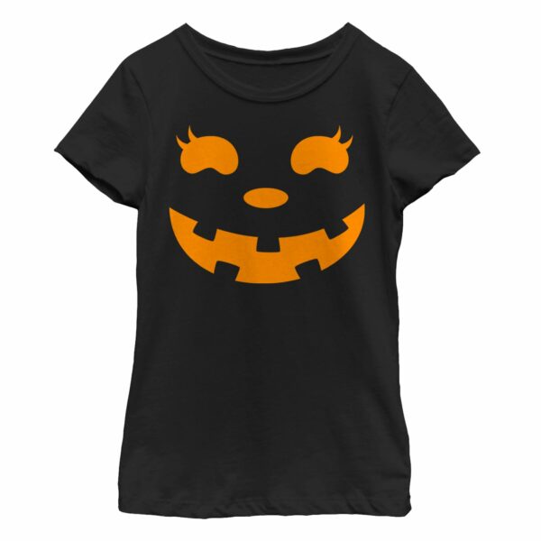 Girl’s CHIN UP Halloween Jack o’ Lantern Face T-Shirt