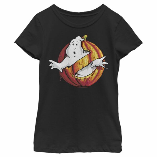 Girl’s Ghostbusters Halloween Pumpkin Logo T-Shirt