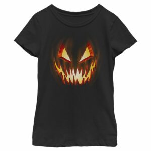 Girl’s Lost Gods Evil Pumpkin Face T-Shirt